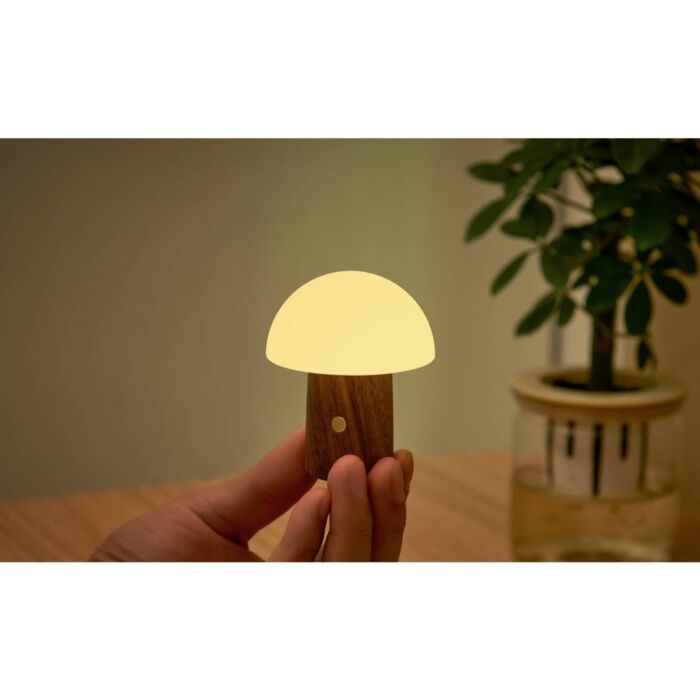 Gingko Alice Mushroom Lamp - Walnut - Super Mini